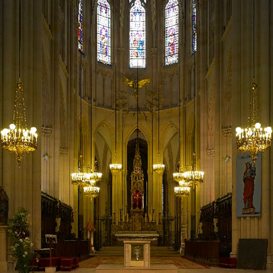 Interior of Saint Clotilde church, that belongs to the national assembly.